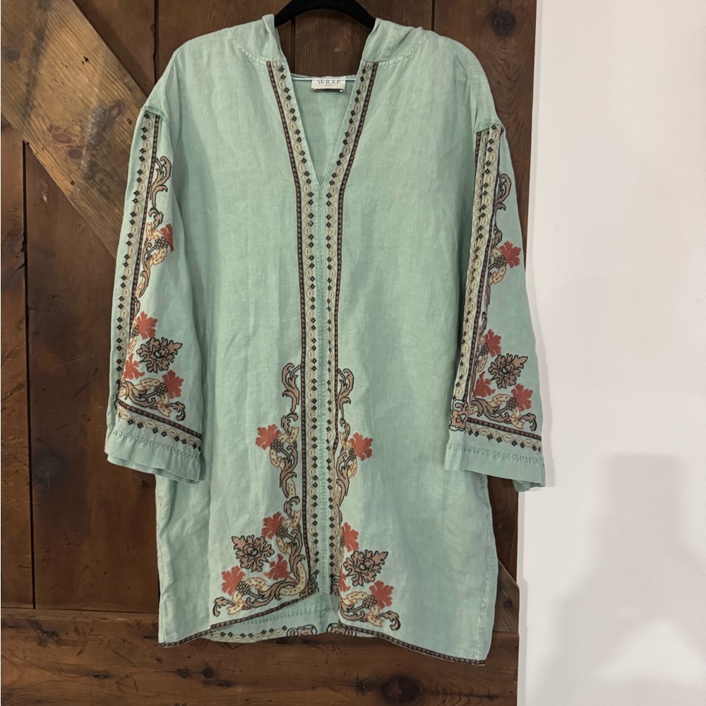 Wrap London Mint Green Embroidered Dress - Picture 4 of 4